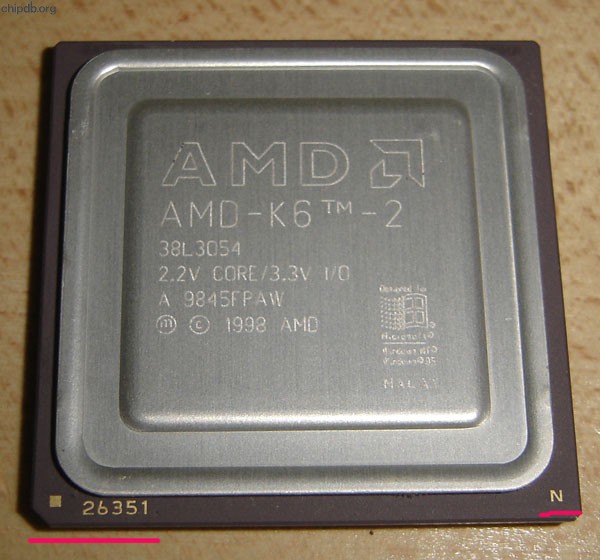 AMD AMD-K6-2 38L3054 337 MHz IBM FRU number gold corner