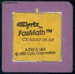 Cyrix CX-83D87-25-GP goldtop diff logo