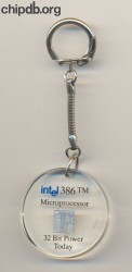 Intel keychain Intel 386 "32 Bit Power Today"