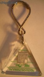 Intel 386 lucite keychain "The winning Architecture"