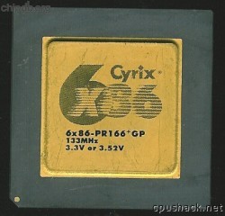 Cyrix 6x86-PR166+GP 3.3V or 3.52V