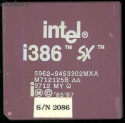 Intel i386 SX 5962-9453302MXA MG80386SX20