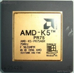 AMD AMD-K5-PR75ABR rev F goldcap AMD AMD-K5-PR75ABR rev F goldcap