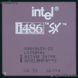 Intel A80486SX-33 SK798 remarked SX-25